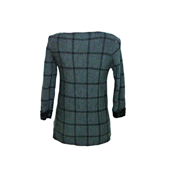 Tahari Womens Gray Black Striped Extrafine Merino Wool Tunic Sweater Size Small - Picture 3 of 12